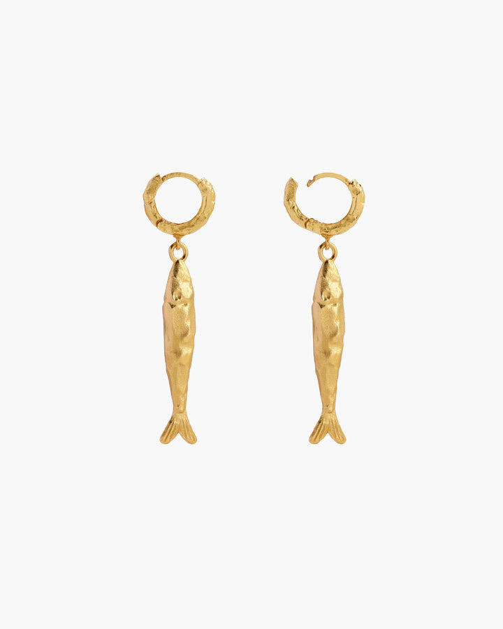 Gold Anchovy Earrings