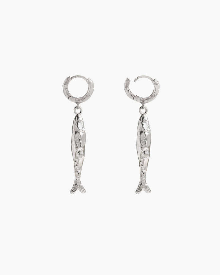 Silver Anchovy Earrings