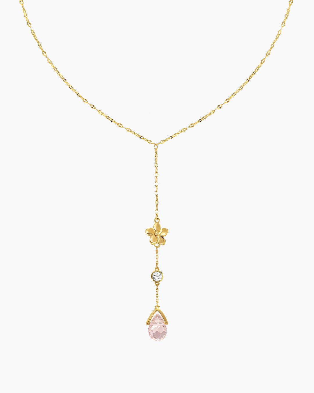 Petal Lariat Necklace in Silver