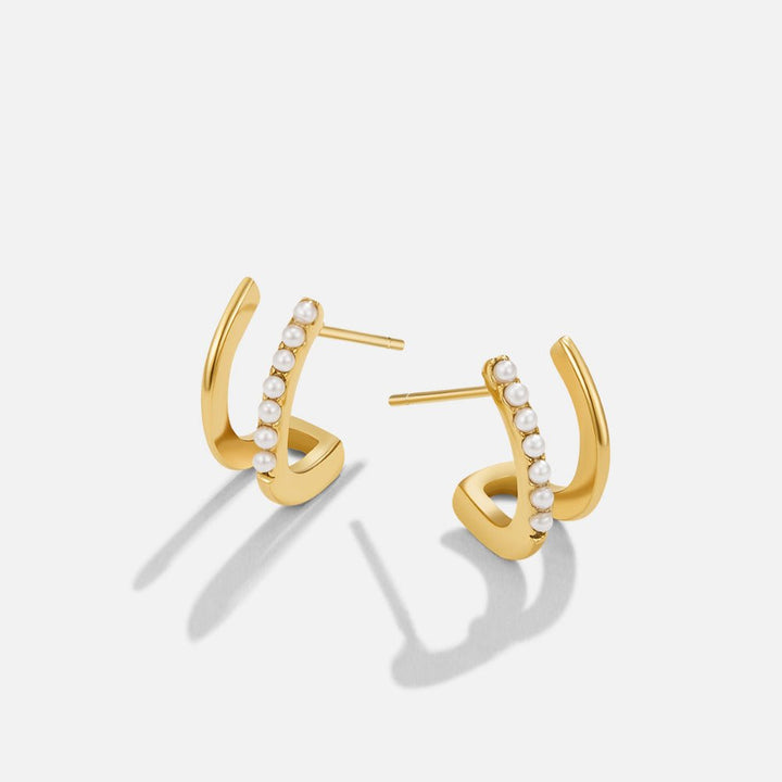 Gold & Pearl Claw Earrings