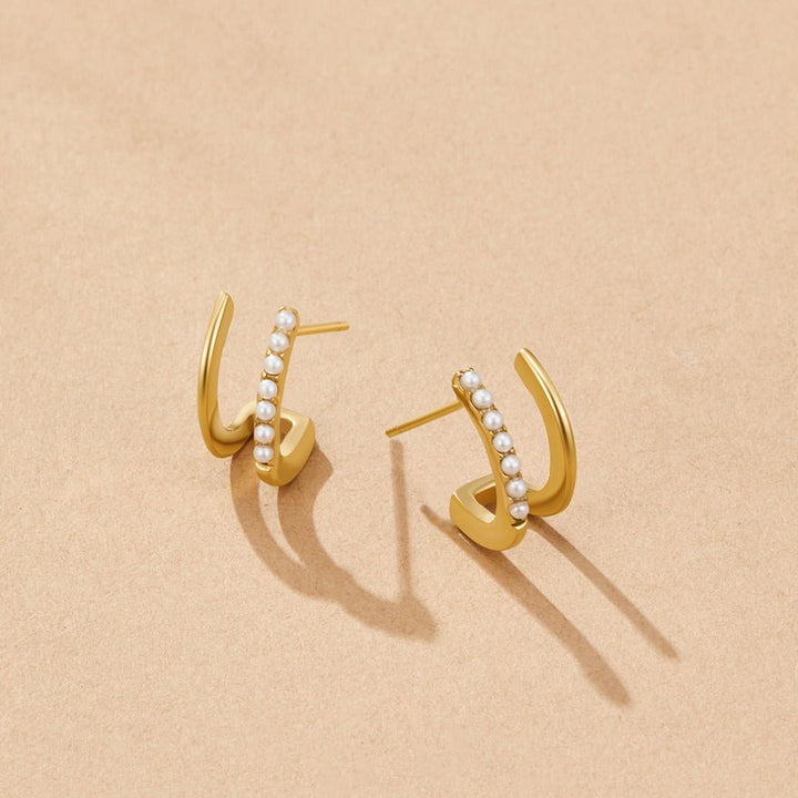 Gold & Pearl Claw Earrings