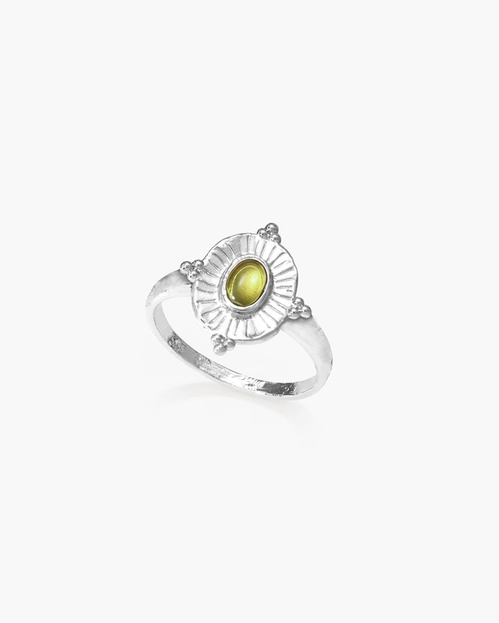 Olive Talisman Ring in Silver
