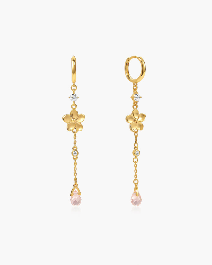 Petal Drop Earrings in Silver