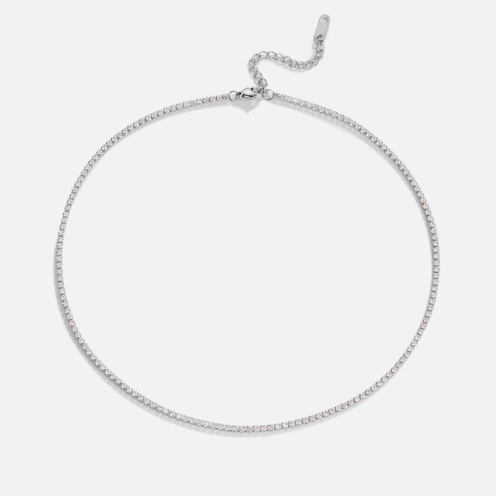 Cordelia Silver Crystal Necklace