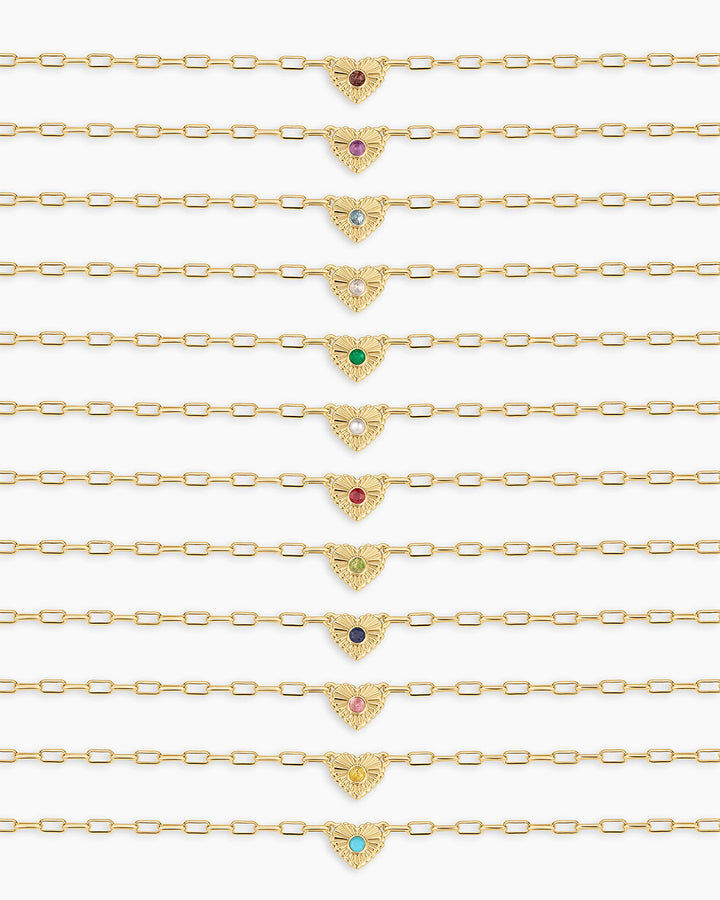 Birthstone Heart Necklace