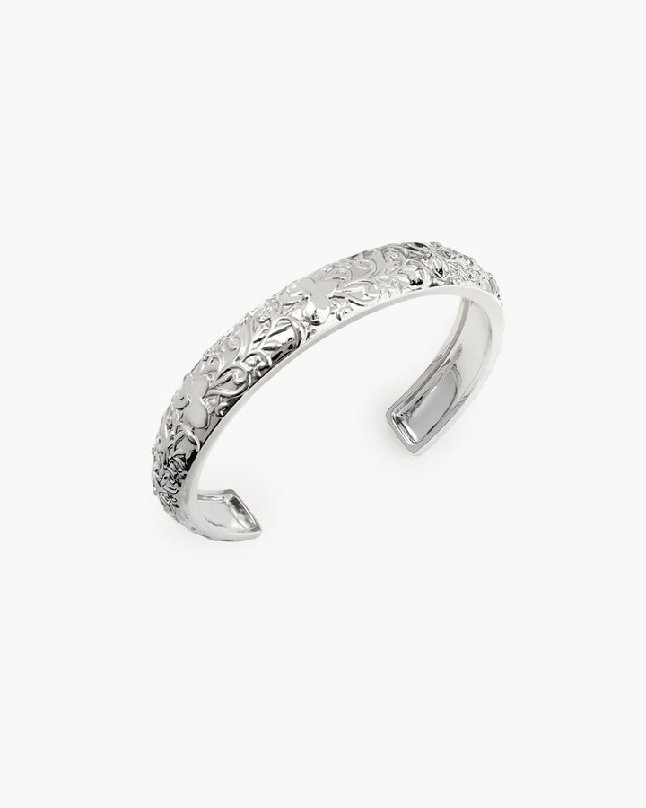 Serenade of Orchid Bangle in Silver