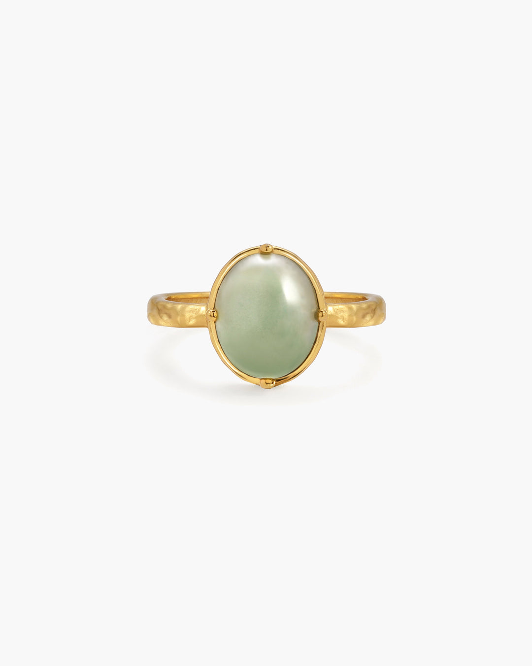 Green Aventurine Ring in Silver