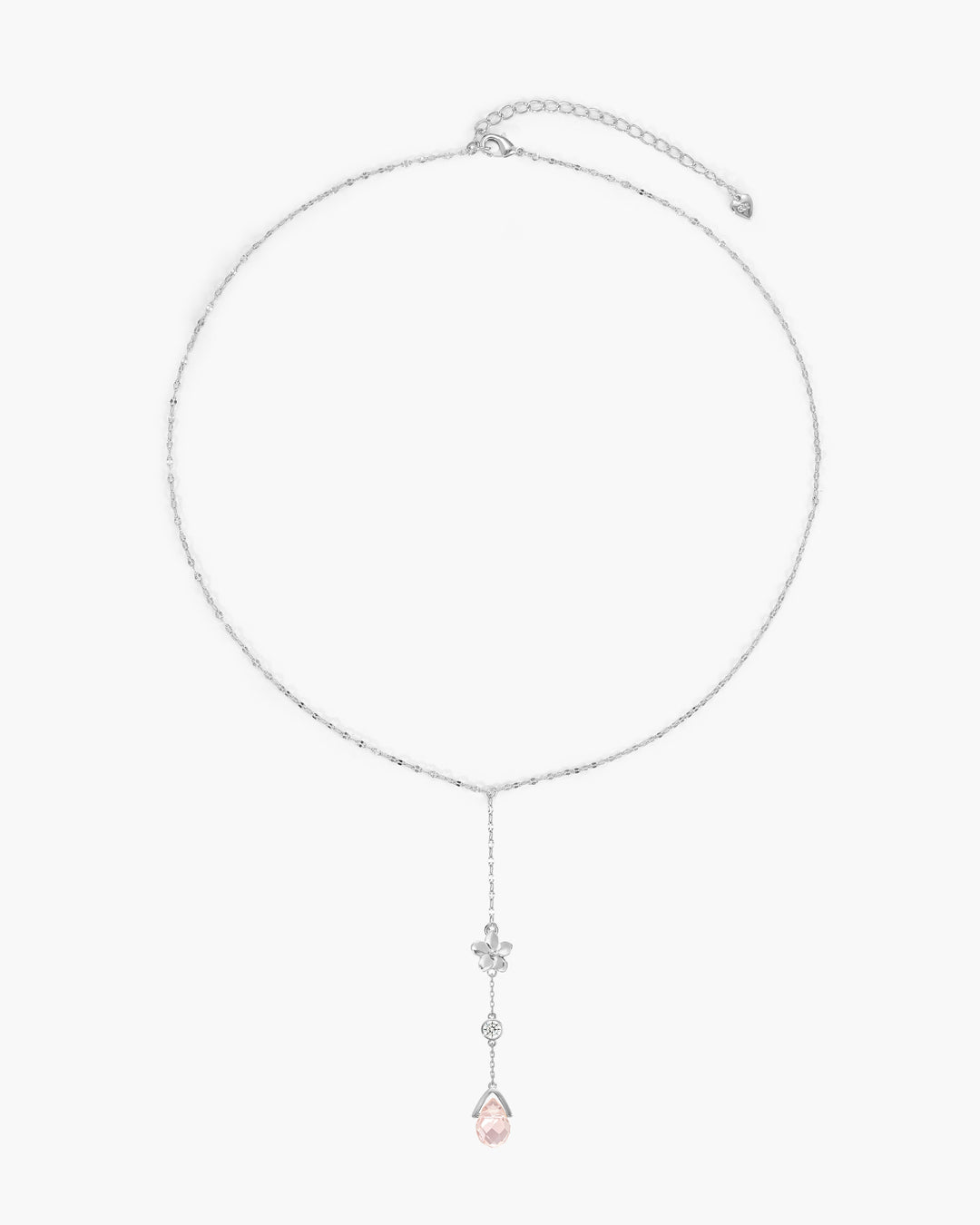 Petal Lariat Necklace in Silver