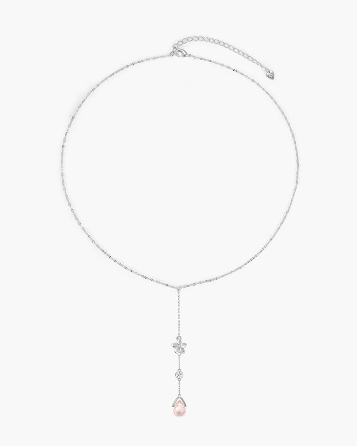 Petal Lariat Necklace in Silver