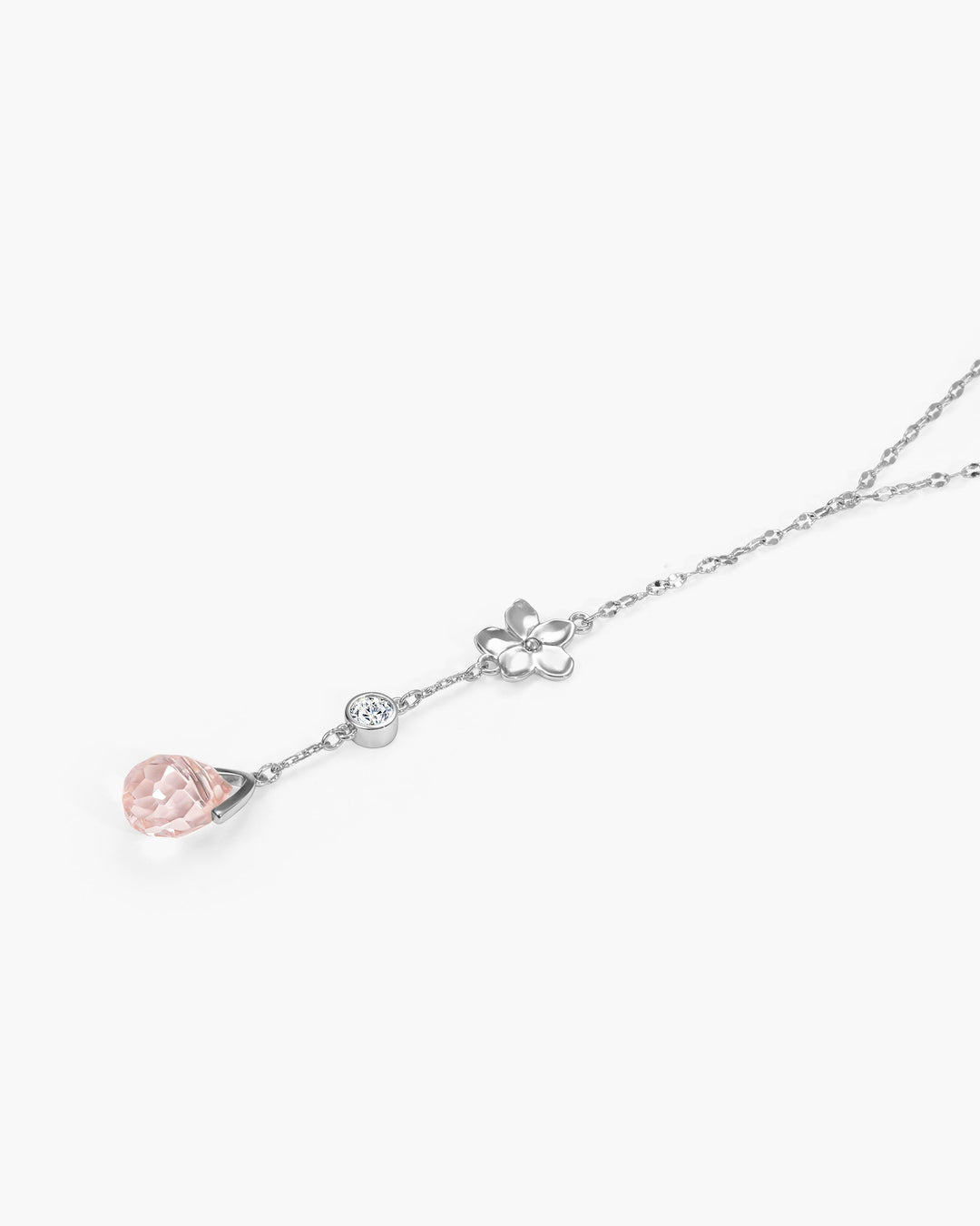 Petal Lariat Necklace in Silver
