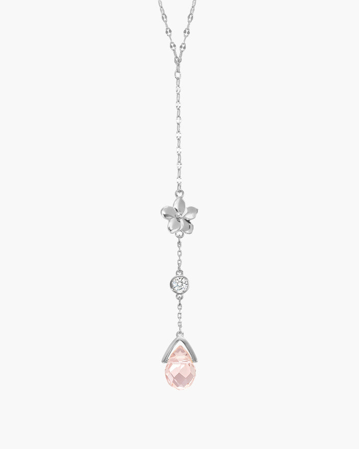 Petal Lariat Necklace in Silver