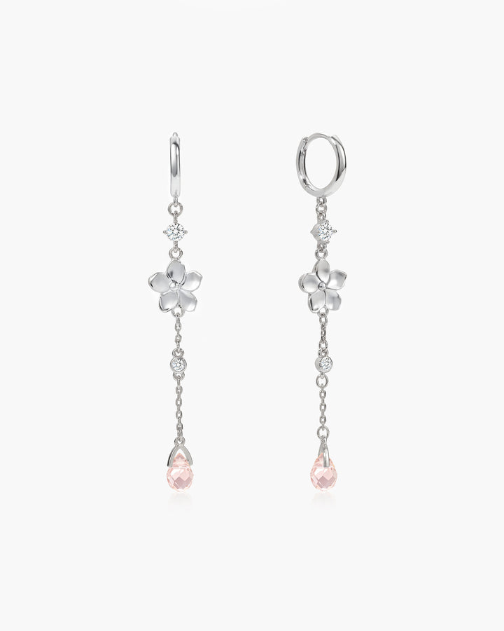 Petal Drop Earrings in Silver