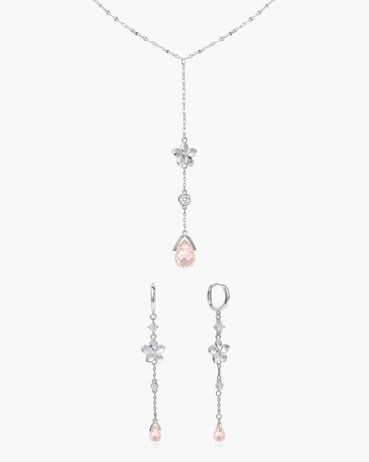 Petal Drop Earrings in Silver