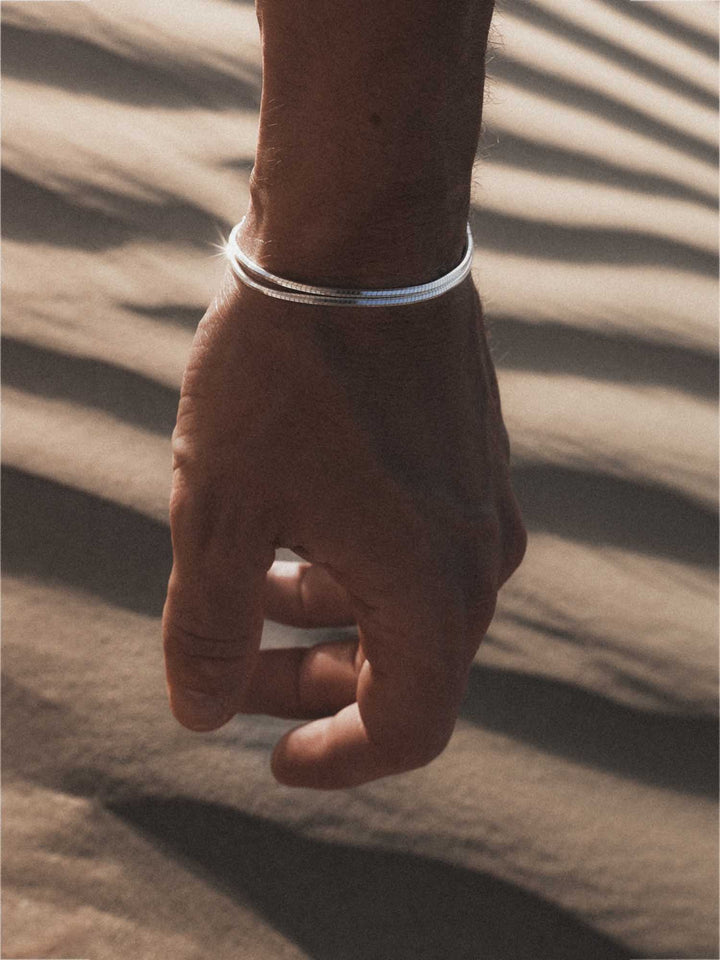 OCTAGON CHAIN BRACELET IN SILVER