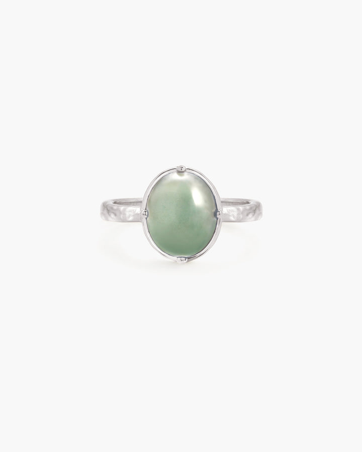 Green Aventurine Ring in Silver