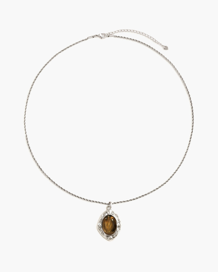 Silver Tiger's Eye Savannah Long Necklace