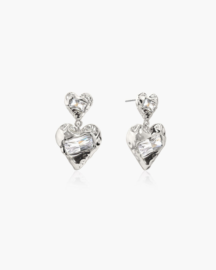 Forever Heart Earrings in Silver