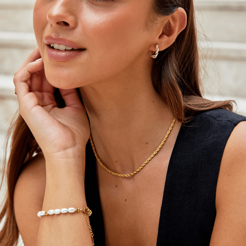 Calla Gold Twisted Chain Necklace