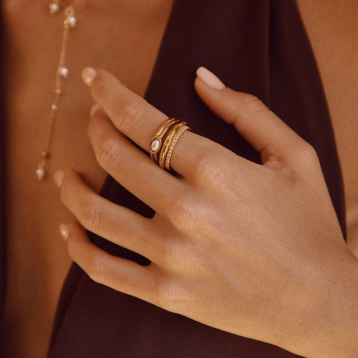 Chunky Pearl Gold Ring