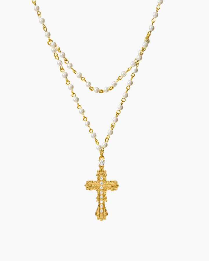 Everette Cross Necklace in Gold