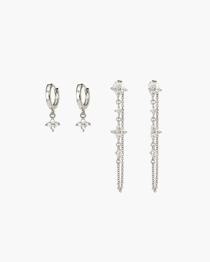 Clover Mini Hoop Earrings in Silver