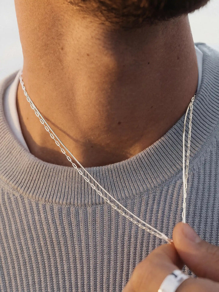 OCTAGON CHAIN NECKLACE IN SILVER
