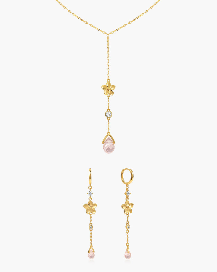 Petal Lariat Necklace in Silver